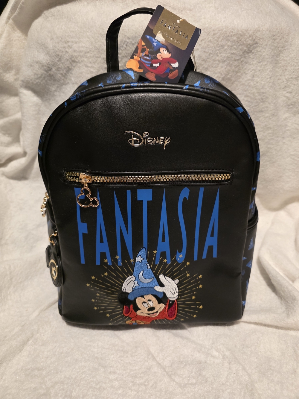 NWT Disney Fantasia Sorcerer Mickey Black Mini Backpack